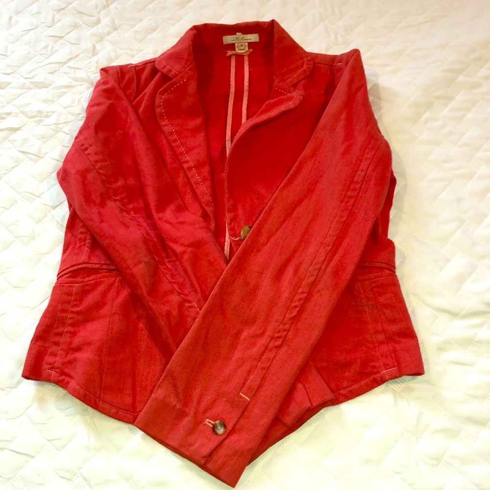 Orange denim blazer